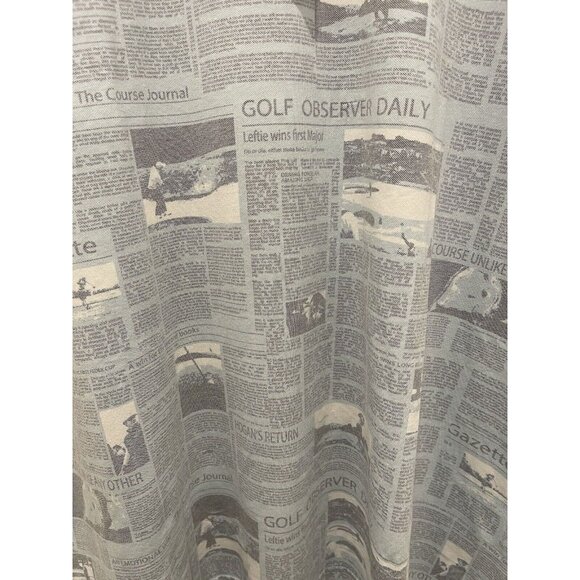 PETER MILLAR Size XXL Men's CROWN CRAFTED Polo Shirt Blue Frost Newspaper Print - Picture 5 of 7